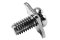 [E] น็อตยึดสายไฟ สแตนเลสชุบนิกเกิ้ล M6x12 mm พร้อมแหวนทรงสี่เหลี่ยม ขนาด 14x14 mm